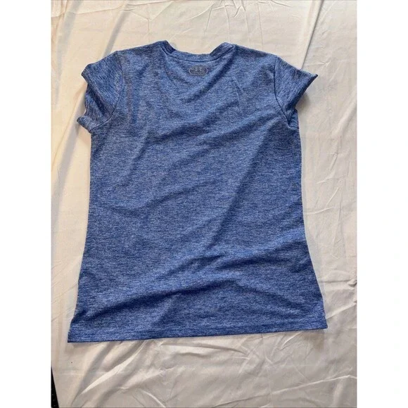 Girls Under Armour V-Neck T-Shirt Blue Marbled Sz L/XL - Picture 9 of 11